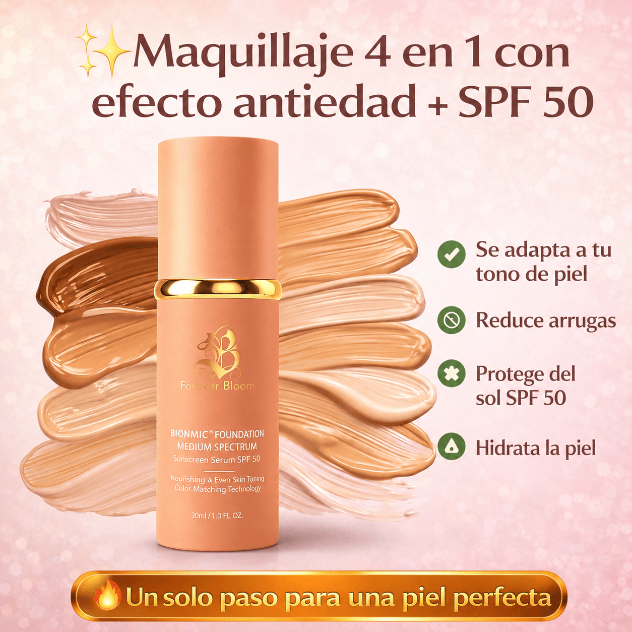Base 4 em 1 - Proteção (SPF 50) e Cobertura Total