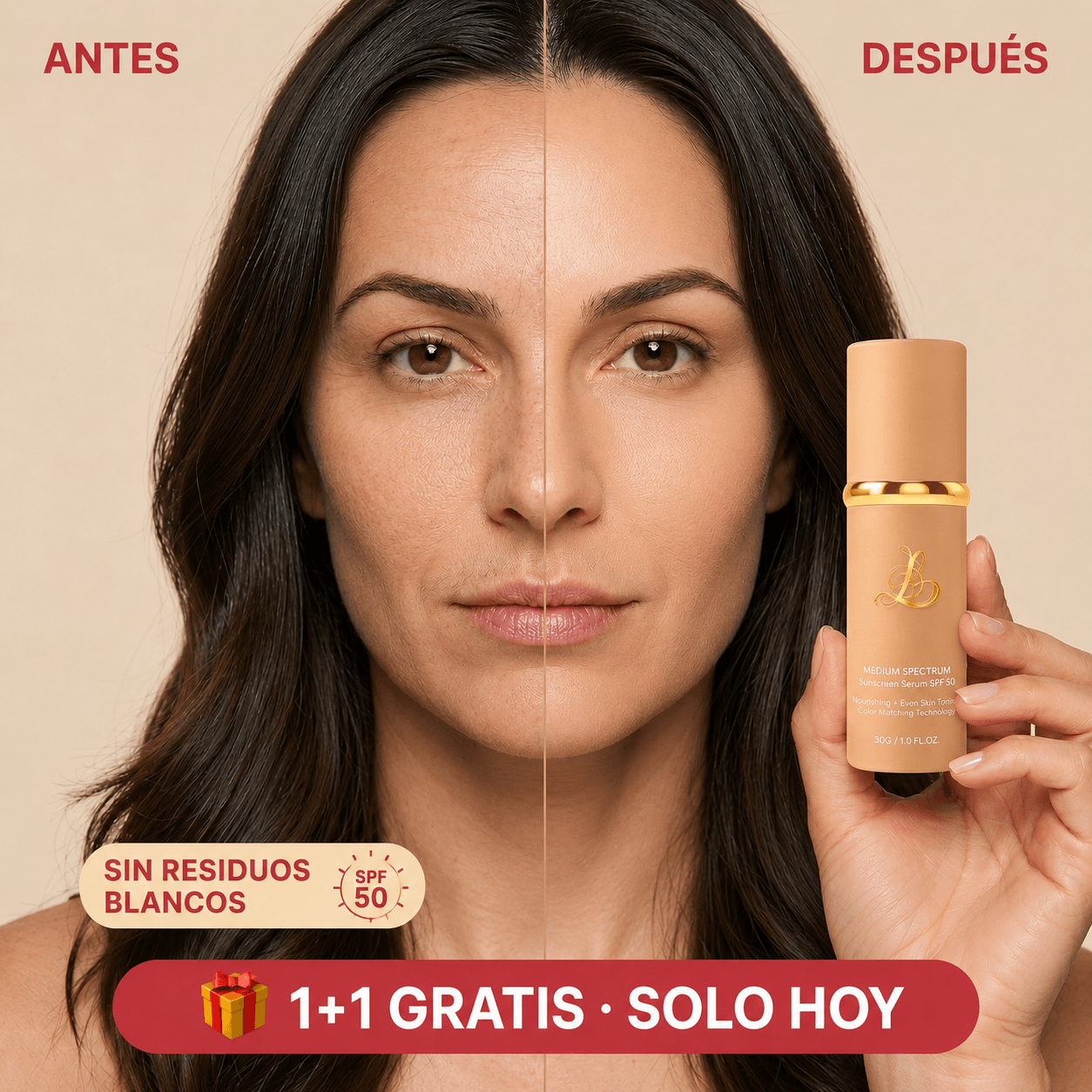 Base 4 em 1 - Proteção (SPF 50) e Cobertura Total