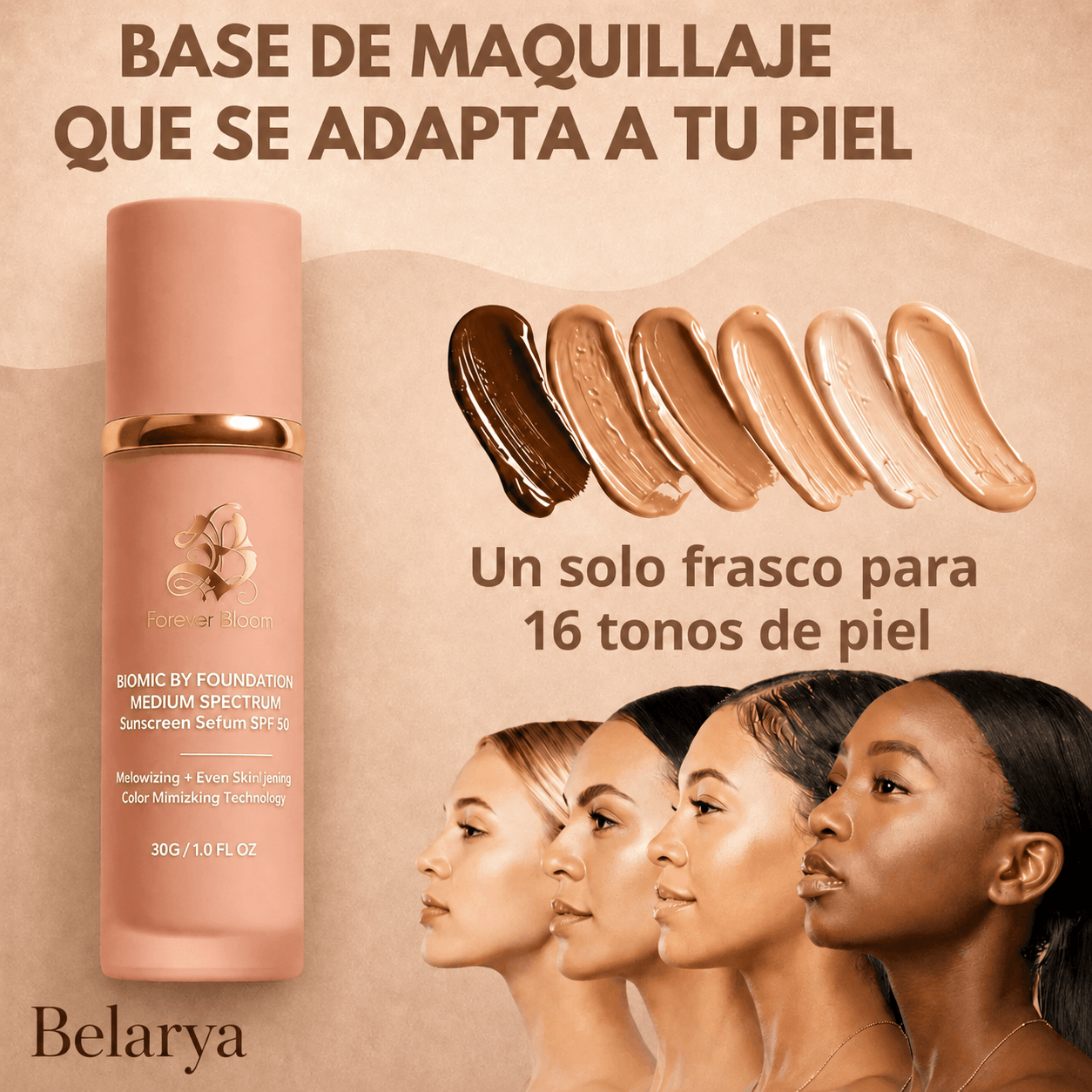 Base 4 em 1 - Proteção (SPF 50) e Cobertura Total